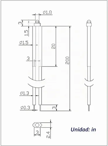Vista 6 de 30 piezas de luces LED de 12 voltios de 1.8 mm, diodos emisores, precableados, 20 cm, DC 12v, lente transparente, pequeñas lámparas LED [03]