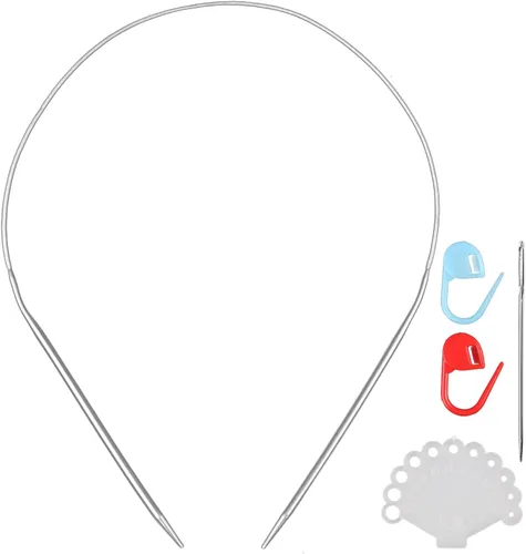 Vista 12 de Agujas de tejer circulares de acero inoxidable, tamaño 0, 16 pulgadas de longitud, aguja circular para proyectos hechos a mano, tejido de bricolaje