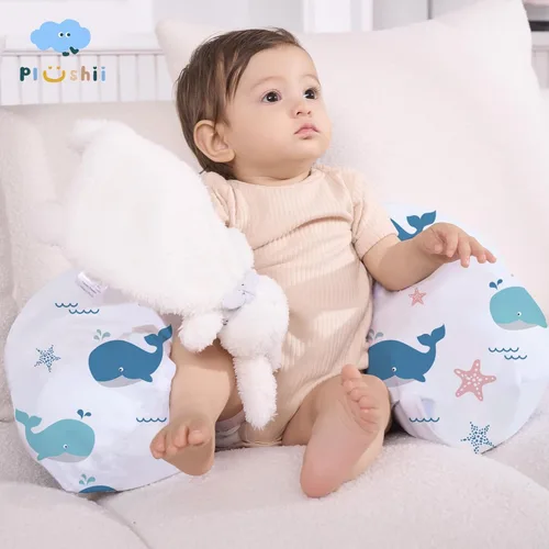 Vista 6 de Plushii Almohada de lactancia para lactancia, almohada transpirable para lactancia materna y posicionador con funda extraíble para más apoyo, hora