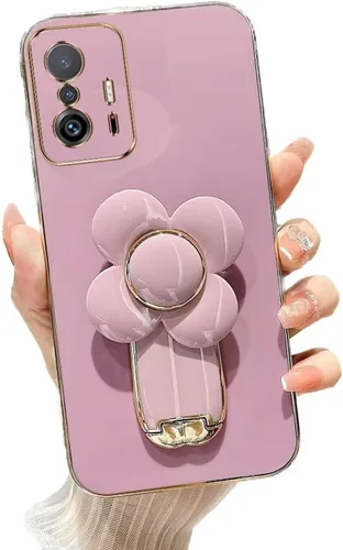 Vista 48 de Miagon - Funda con soporte para Xiaomi Redmi A1, galvanizado suave TPU protector delgado a prueba de golpes con molinete giratorio soporte de flores