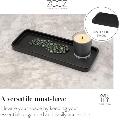 Vista 6 de ZCCZ Juego de accesorios de baño beige, juego completo de 4 piezas de accesorios de baño, juego de accesorios para encimera de tocador, incluye