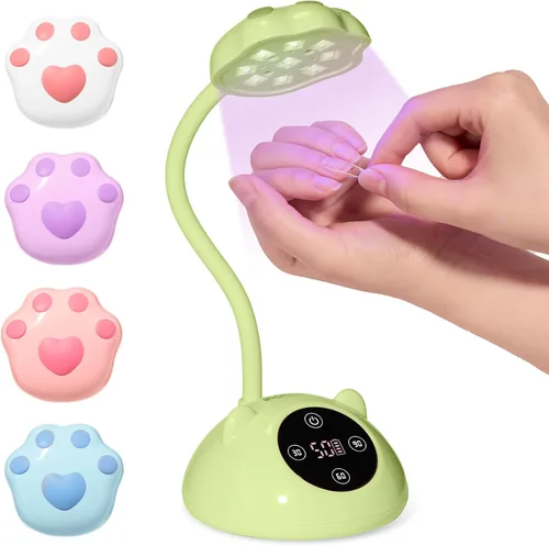 Beetles - Lámpara de uñas con cuello de cisne y curación flash, inalámbrica Mini lámpara de uñas UV recargable con cuello de cisne flexible, LED de