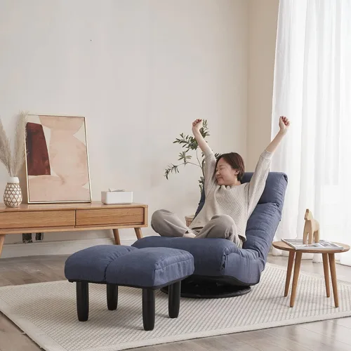 Vista 3 de Sofá individual de piso Silla reclinable Sofá perezoso Tatami Balcón Silla reclinable Sofá de ocio ajustable