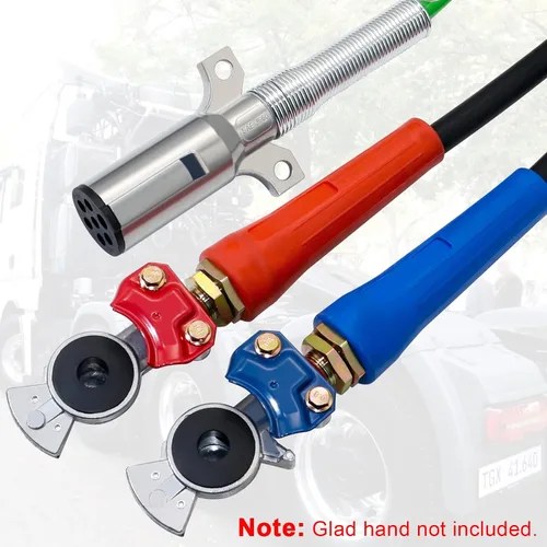 Vista 7 de 3 en 1 de 15 pies de longitud, arnés resistente de 7 vías para camión tractor remolque, ensamblaje de cable eléctrico envolvente y manguera de línea