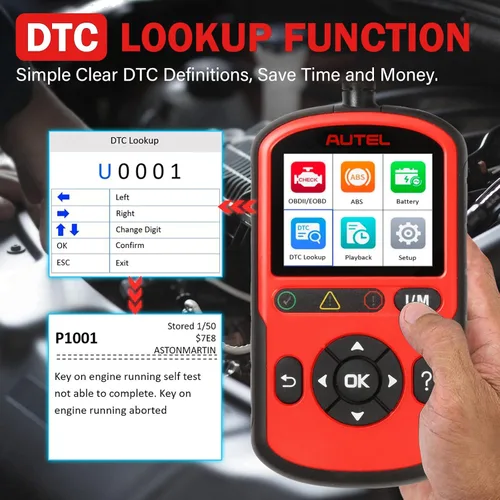 Vista 9 de Autel OBD2 Scanner AutoLink AL549: Lector de códigos de motor 2025, herramienta de diagnóstico ABS, prueba universal de batería y alternador