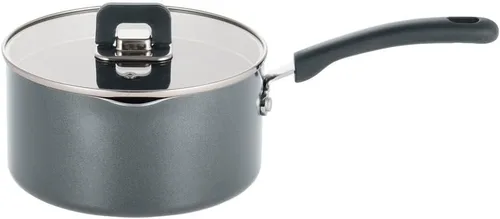 Vista 8 de NutriChef Cacerola con tapa antiadherente, elegante, utensilios de cocina con perilla plegable, 1.5 cuartos de galón, funciona con el modelo: Negro