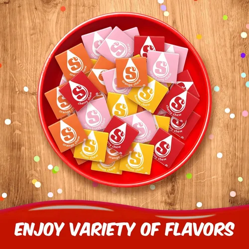 Vista 3 de Caramelo masticable original de frutas – sabores surtidos – suave y masticable – bolsa a granel de 1 libra