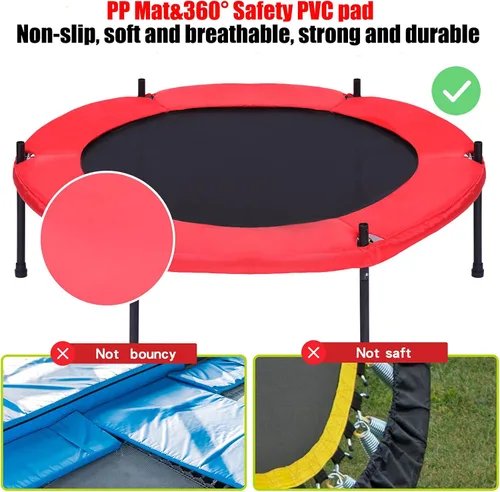 Vista 3 de Trampolín para niños con red de seguridad - Trampolín de 5 pies para niños pequeños, para interiores y exteriores - Juego interactivo para padres e