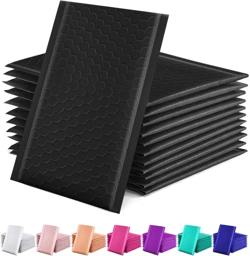 GSSUSA Paquete de 50 sobres de burbujas negras de 4 x 8 pulgadas, tamaño utilizable de 4 x 7 pulgadas, sobres de burbujas para pequeñas empresas,