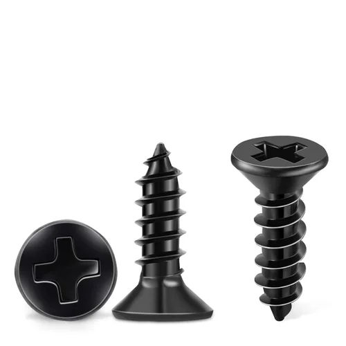Vista 10 de 100 piezas de tornillos Phillips de cabeza plana de acero inoxidable 18-8 (A2) de 4 mm x 25 mm, tornillo de madera con recubrimiento negro de 4 mm x