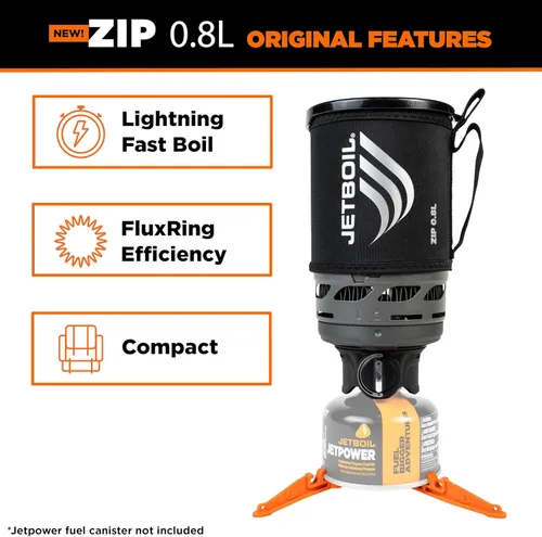 Vista 4 de Jetboil Estufa portátil de hervir rápido con cremallera de 0.8 L con botón de encendido fácil de girar para mochileros y campamentos, quemador