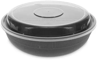 Pactiv e NV2GRN307B Earthchoice Versa2go - Recipiente apto para microondas, 30 onzas, 6.8 x 6.8 x 2.2, negro/transparente, plástico, 150 por caja