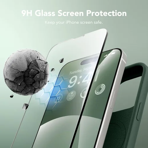 Vista 791 de GONEZ Funda magnética para iPhone 14, compatible con Magsafe, con protector de pantalla + protector de cámara, forro de microfibra antiarañazos