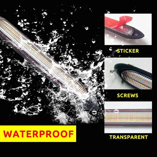 Vista 6 de YSY Tira de luces LED DRL de circulación diurna impermeable de 12 V para faros delanteros secuenciales, señal de giro amarillo, luz diurna universal
