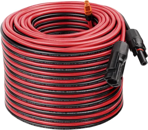 Vista 12 de Cable solar a XT60i 10AWG - MOOKEERF Cable de panel solar de 5 pies a conector adaptador XT60i, cable de extensión XT60i-F para estación de energía