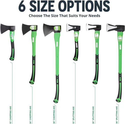 Vista 7 de WilFiks Hacha de división, hacha de campamento de 15 pulgadas para cortar y leñar madera y ramas, herramienta de mano de acero al carbono forjado