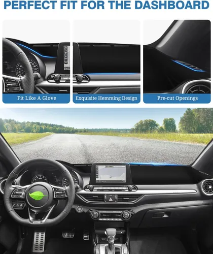 Vista 455 de FIILINES - Cubierta para tablero, accesorio para tablero de malla antideslizante, parasol sin reflejos y protector compatible con Toyota Tundra