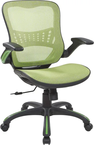 Vista 12 de Office Star Riley - Silla de escritorio ventilada para gerente con asiento y respaldo de malla transpirable, base negra con negro