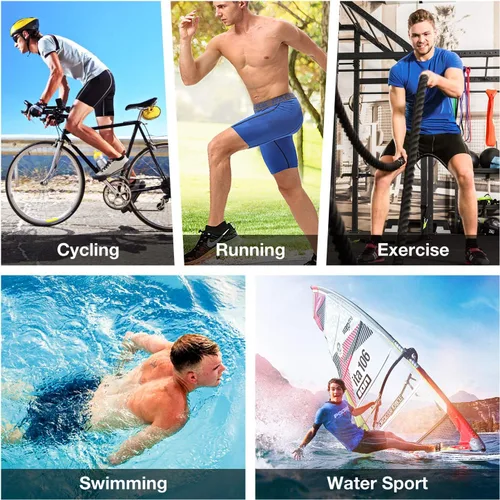 Vista 6 de Runhit - Pantalones cortos deportivos de compresión para hombre, de elastano para correr y entrenar