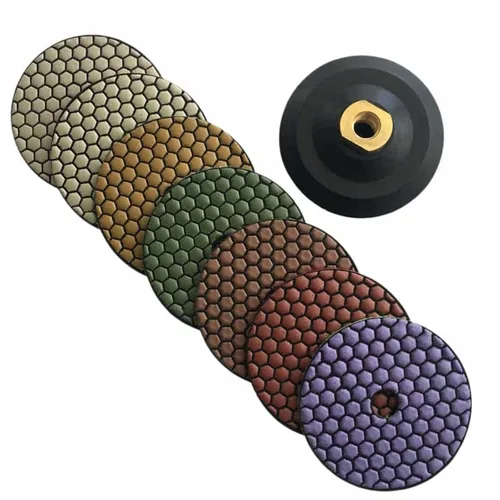 Vista 49 de Juego de almohadillas de pulido de piedra seca de 4 pulgadas (grano 50, 100, 200, 400, 800) - para encimeras de granito, mármol y hormigón