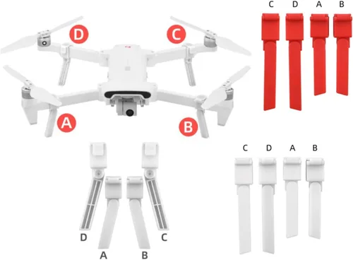 Vista 4 de SeiZed Quick Release Propeller for FIMI X8 SE /X8 SE 2020 Drone Replacement Blade Props Guard Landing Gear Drone Accessories (Color : 4 Pcs red)