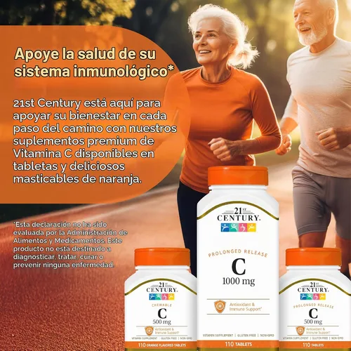 Vista 7 de 21st Century C 1000 mg comprimidos de liberación prolongada 110 unidades Vitamin C 1000 mg Prolonged-Release Ascorbic Acid, Immune & Antioxidant