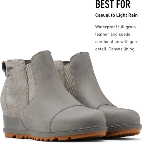 Vista 3 de Sorel - Botas cortas hasta el tobillo para mujer Evie piel de ante impermeable suela de cuña