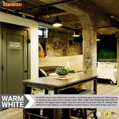 Vista 5 de Sunlite 81488 Bombilla LED BR40 reflectora, 12 vatios (equivalente a 85 vatios), 120 V, 1150 lúmenes, base E26 media, 90 CRI, regulable, compatible