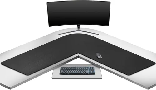Vista 7 de Mydours Almohadilla de Escritorio en Forma de L, 54" L x 54" L x 16" A Mega Cuero PU Esquinera para Teclado de Computadora Alfombrilla de Escritorio