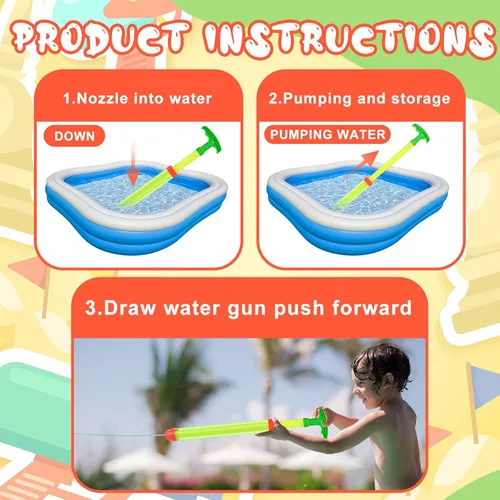 Vista 5 de Honoson 18 pistolas de agua de crayón para juego de fiesta de piscina (16 x 1.2 x 2.8 pulgadas)