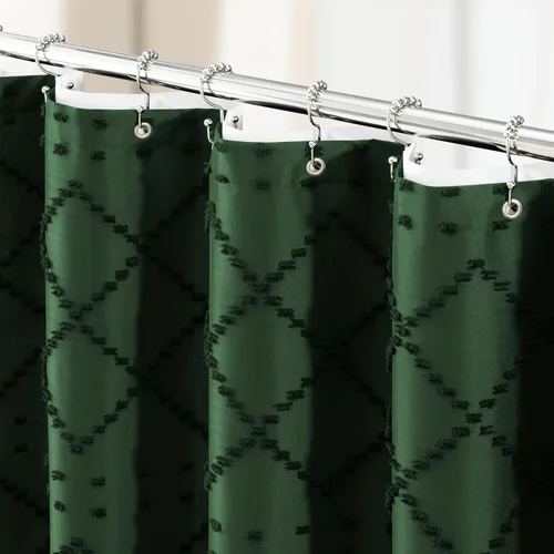 Vista 10 de Dynamene Cortina de ducha de 78 pulgadas de largo, cortinas de ducha bohemias geométricas a rayas para decoración de baño, juego de cortina de ducha