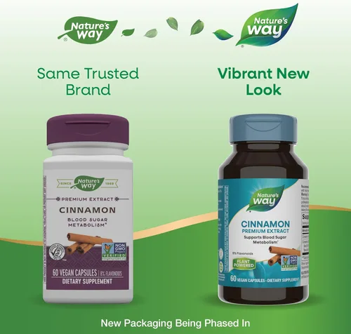 Vista 4 de Nature's Way Extracto premium de canela estandarizado al 8% de flavonoides 60 Vcaps (paquete de 2)