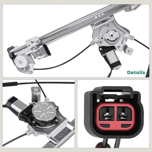 Vista 8 de YHTAUTO Regulador de Ventanilla Eléctrico Delantero del Lado del Conductor con Conjunto de Motor de 2 Pines para Ford F-150 2004-2008, Cabina