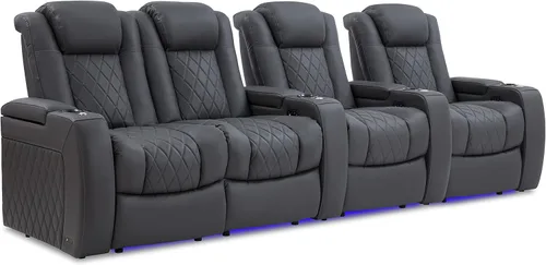 Vista 20 de Valencia Tuscany - Asiento de cine en casa, sillón reclinable eléctrico de piel de napa con espuma viscoelástica de gel frío, carga USB-C/USB-A