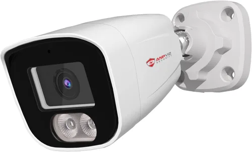 Anpviz 4MP PoE IP Cámara Bullet con micrófono/audio, cámara de seguridad IP para interiores y exteriores, visión nocturna de 65 pies, resistente al