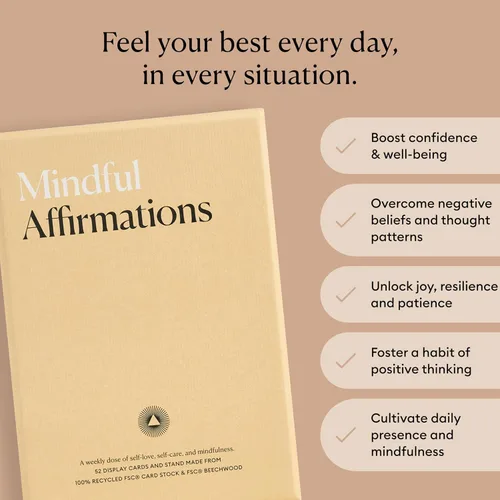 Vista 3 de Intelligent Change Afirmaciones conscientes, 52 tarjetas de afirmación positiva para mujeres con soporte de exhibición, afirmaciones diarias