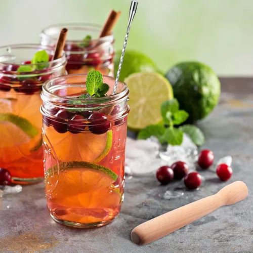 Vista 5 de Patelai Muddler de madera para cócteles, agitador de madera de 12 pulgadas y cuchara de bar, cuchara mezcladora de cóctel, mango largo, accesorios