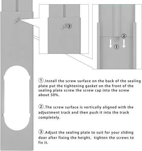 Vista 4 de Kit de ventilación de ventana de aire acondicionado portátil, kit de sellado de ventana ajustable para aire acondicionado portátil, kit
