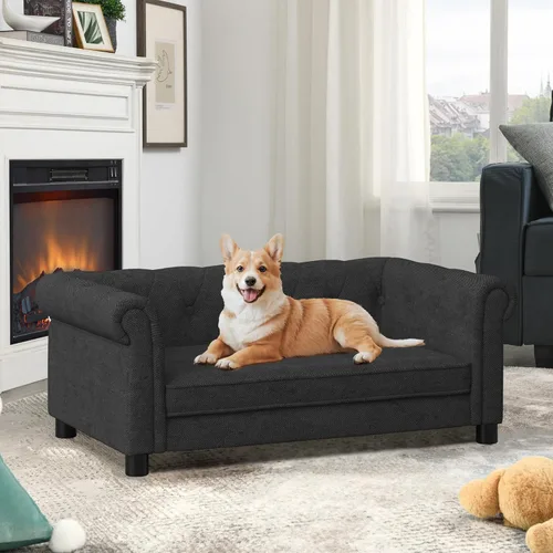 Vista 9 de KEIKI Cama para perros medianos y grandes, sofá cama elevada para perros, sofá cama elevada duradera para perros con patas, cama para mascotas de 39