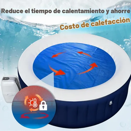 Vista 3 de BigXwell Cubierta solar para piscina redonda de 6 pies, cubierta de burbujas para bañera de hidromasaje, 16 mil, manta de burbujas resistente que