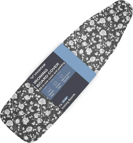 Vista 20 de VividPaw Funda y almohadilla pequeña para tabla de planchar de 12.5 x 30 pulgadas, borde elástico, revestimiento de silicona, resistente a