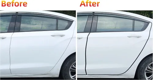 Vista 5 de Shine & Bright Auto Protectores de borde de puerta de automóvil de 12 pies en forma de U, tira de borde con material de PVC y clips de metal, ajuste