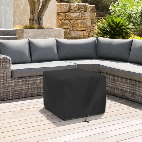 Vista 7 de SunPatio Funda otomana para exteriores, funda cuadrada impermeable para mesa de café, fundas para muebles de patio, protección para todo