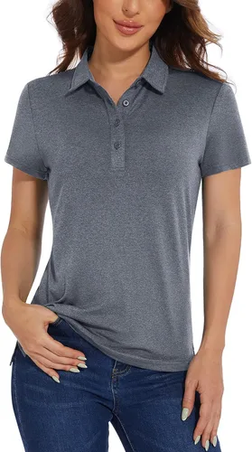 TACVASEN Camisas de manga corta para mujer, camisas deportivas, camisas de golf, camisas transpirables, camisas polo, camisas de secado rápido,