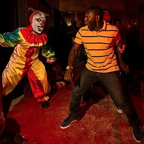 Vista 8 de MOLEZU Jingle Jangle - Máscara de payaso para Halloween disfraz de payaso de terror máscara de payaso aterrador cara de látex