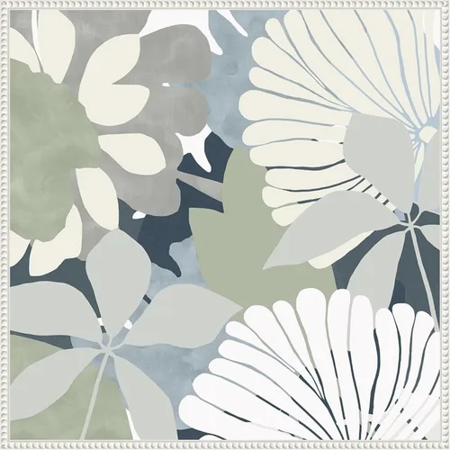 Vista 9 de Amanti Art Framed Canvas Wall Art 16x16 Big Retro Flowers II by Flora Kouta, Framed Wall Art Canvas, Abstract Artwork, Traditional Decor, Small