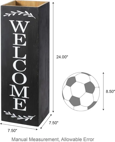 Vista 2 de Glitzhome Letrero de bienvenida de madera de 24 pulgadas de alto, diseño rústico de doble cara en forma de caja con texto en inglés "WELCOME PORCH