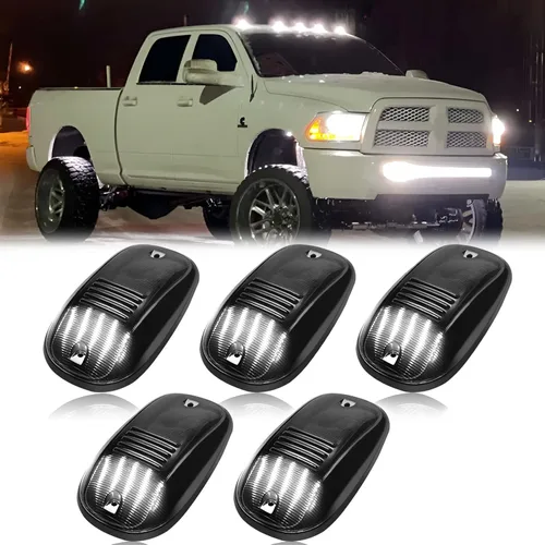 R&F Auto Luces LED de cabina 5 piezas de luces de marcador de techo de cabina ahumadas compatibles con Ram 1500 2500 3500 (2003-2018) lámparas de
