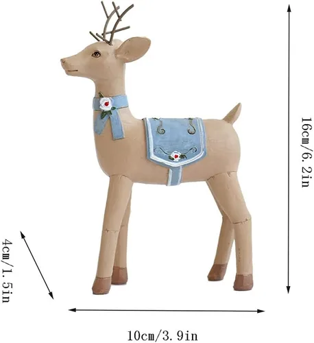 Vista 2 de SHUTING2020 Chinese feng Shui Statue Sculpture Painted Deer Desktop Decorations European Retro Small Decorations Home Living Room Wine Cabinet