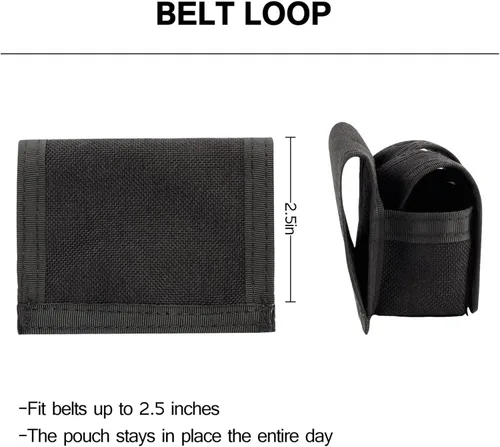 Vista 4 de Kosibate Funda para Speedloader, Fundas para Cargador de Nylon Compatible con Revólver S&W 38 357 44 45 Calibre, Estuche de Cargador Doble de 5 y 7